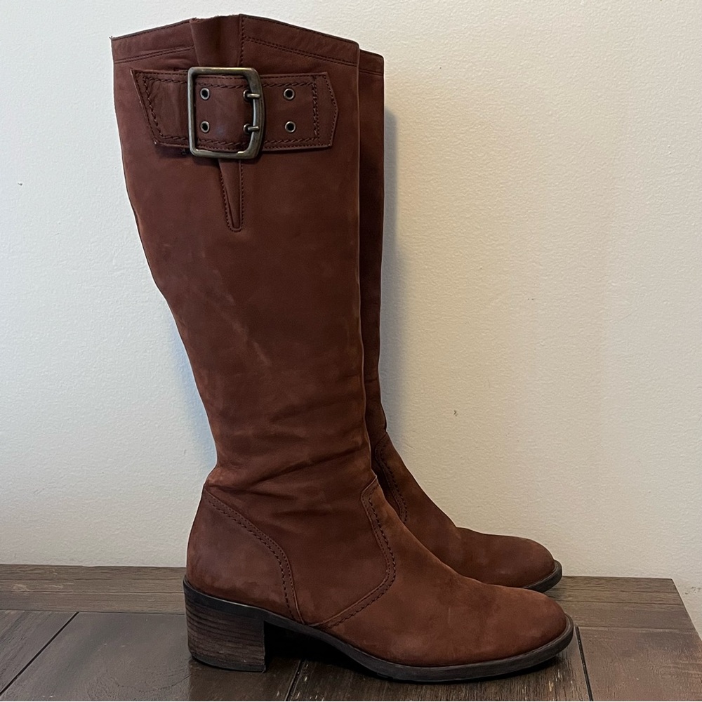 Paul Green Brown Suede Tall Heeled Boots Womens US size 9.5